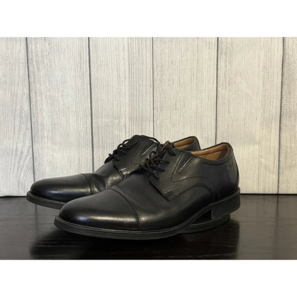 Clarks Whiddon Pace Men's‎ Black Leather Dress Shoes Size 10.5